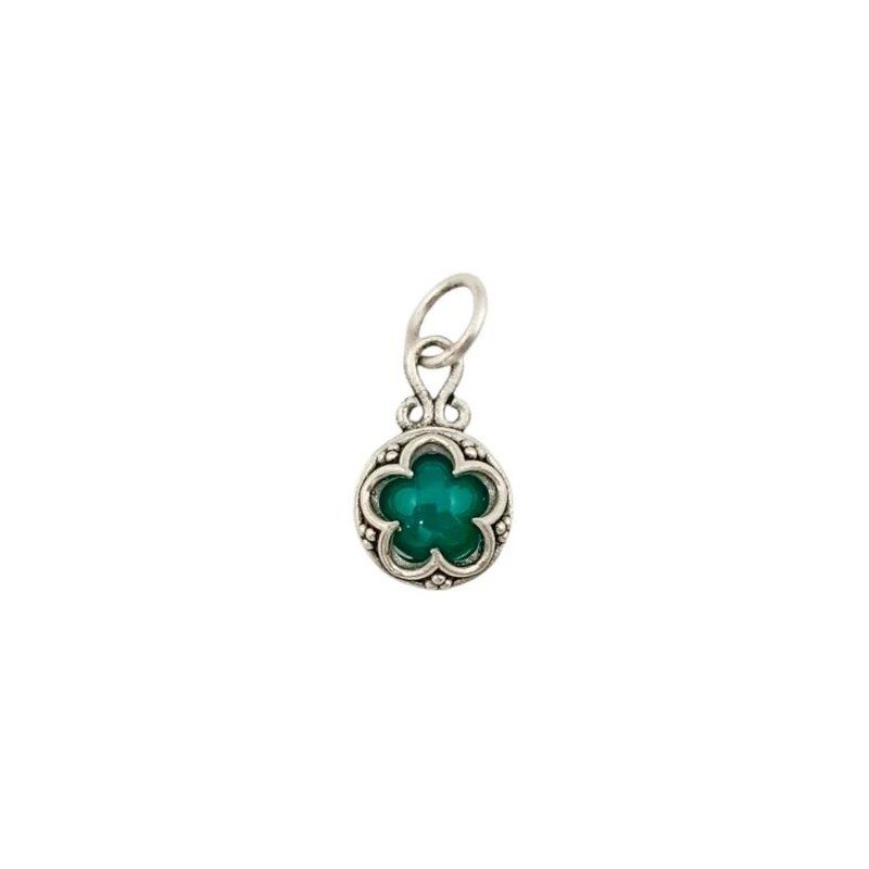 Amuleto Plata Gotland con Aventurina Verde 1,7 x 1,1 cm